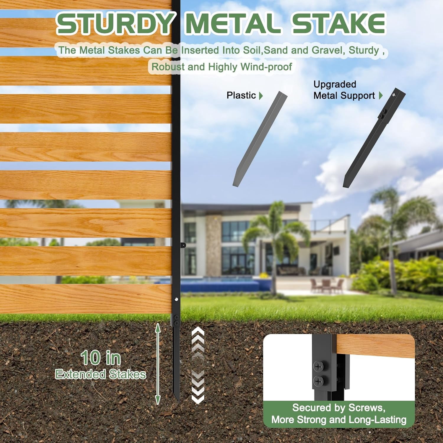 Outdoor Privacy Screen Privacy Fence Panels for Outside, 1 Panels 38"W X 60"H Wood Decorative Fence,Pool Equipment Enclosure, Patio Garden Fence Perfect to Enclose Trash Cans and Air Conditioner