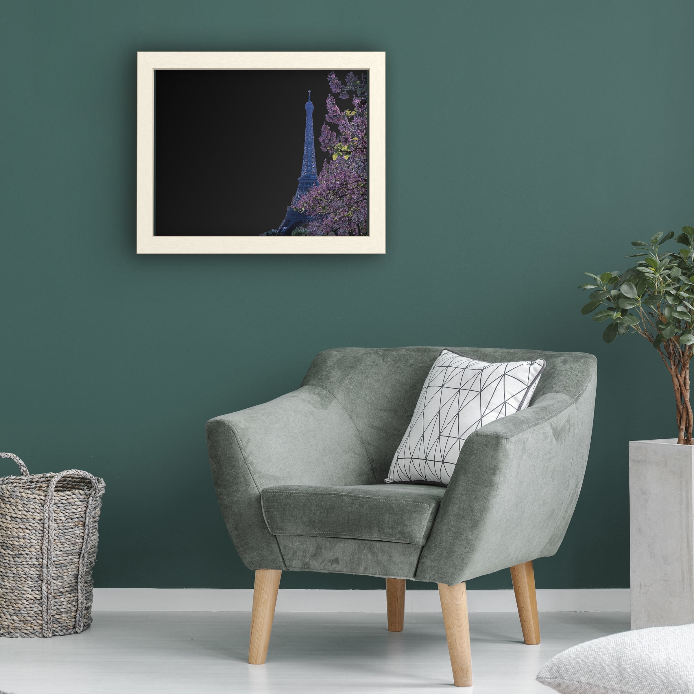Trademark Fine Art 'Eiffel Tower with Blossoms' Chalkboard by Kathy Yates