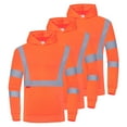 thumbnail image 6 of ProtectX 3-Pack Men's High Visibility Heavy Duty Breathable Long Sleeve Reflective Safety T-Shirts for Work Warehouse Construction, Class 3 Type R, Hoodie Orange 2X Large, 6 of 6