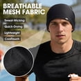 thumbnail image 3 of Unisex Breathable Mesh Skully Hat, Cooling Ice Silk Beanie Cap for Running, Gym Workout, and Outdoor Sports, Stretchy Performance Headwear for Men and Women - Black, 3 of 8
