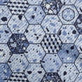 thumbnail image 1 of oneOone Rayon Blue Fabric Geometrical Hexagon Stone Texture Sewing Craft Projects Fabric Prints By Yard 56 Inch Wide, 1 of 4