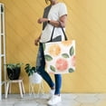 thumbnail image 4 of FORMRS Womens Canvas Tote Bag with Zipper Inner Pocket Shoulder Handbag, Watercolor Orange, 4 of 7