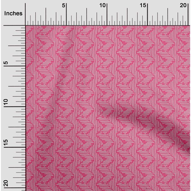 oneOone Georgette Viscose Fabric Chevron Block Print Sewing Fabric BTY 42 Inch Wide