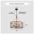 thumbnail image 5 of Cusp Barn  4-Light Rustic Wood Chandelier Shabby Hanging Lamp Farmhouse Drum Pendant Light Fixtures for Entryway Weathered Wood, 5 of 5