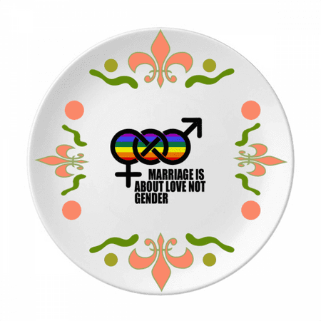 

Marriage Is About Love Not Gender Flower Ceramics Plate Tableware Dinner Dish