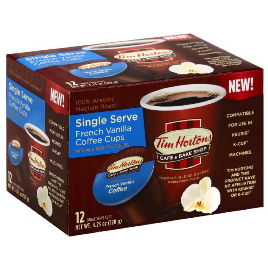 Tim Hortons Cafe & Bake Shop French Vanilla Single Serve Coffee Cups, 4