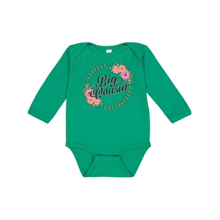 

Inktastic Big Cousin with Flower Circle Gift Baby Girl Long Sleeve Bodysuit