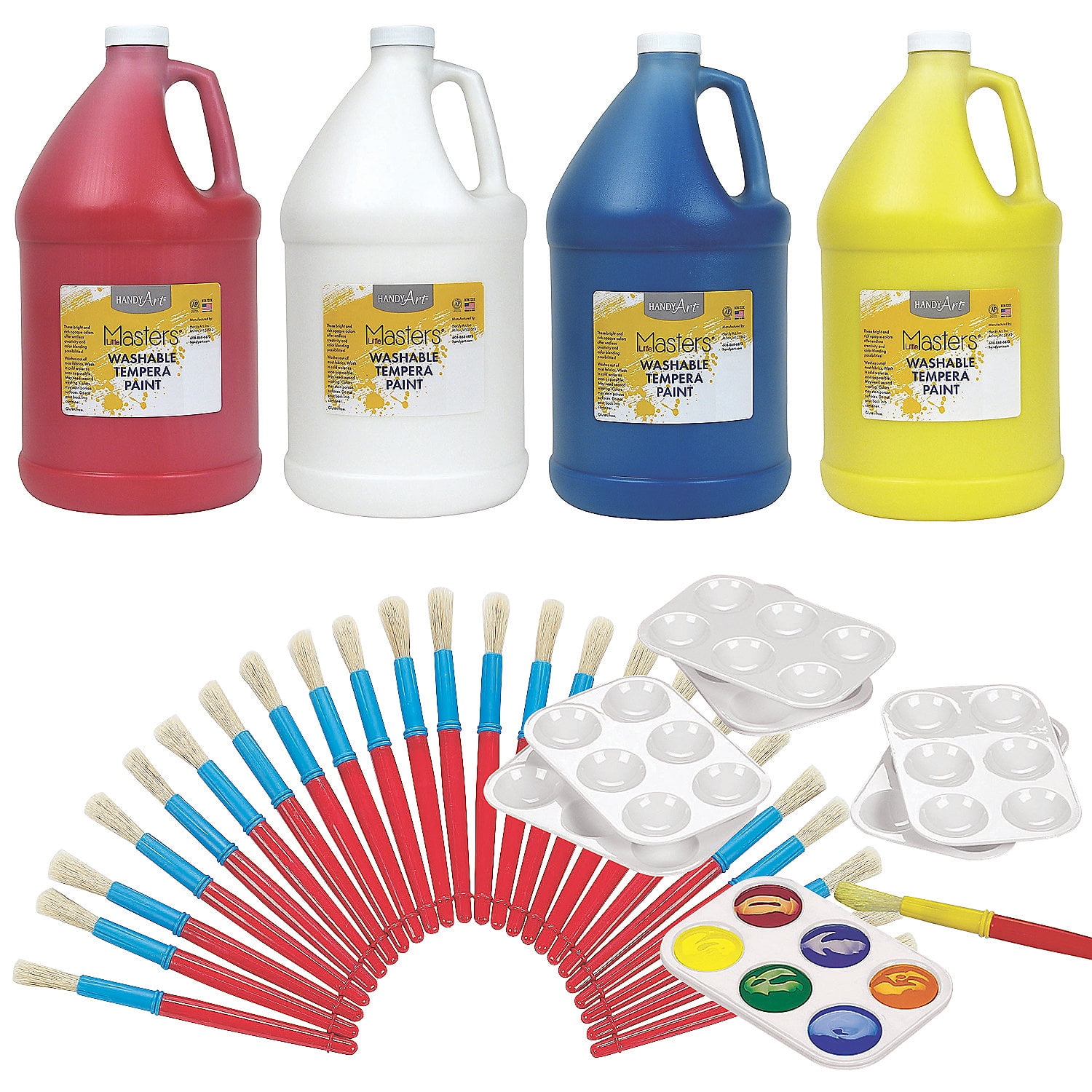 Tempera Gallon Painting Kit for 48, Basic Supplies, Party Supplies, 100