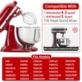thumbnail image 3 of K45WW 6 Wire Whip Attachment for KitchenAid 4.5/ 5 Quart Tilt-Head Stand Mixer, Dishwasher Safe, Stainless Steel Whisk for Kitchen Aid Mixer Accessory Replacement Parts, 3 of 7