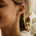 thumbnail image 5 of Gold Earrings for Women, 14K Dangle Earrings for Women Trend, Hypoallergenic Gold-Plated Long Tassel Drop Chain Delicate Elegant Earrings, 5 of 6