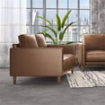 thumbnail image 2 of Pemberly Row 55" Contemporary Top-Grain Leather Loveseat in Chestnut, 2 of 5