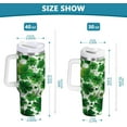 thumbnail image 3 of St. Patricks Day Clover 40 oz Tumbler with Handle, Stainless Steel Vacuum Insulated Sports Water Bottle, Leak-proof Travel Coffee Mug Cup with Lid and Straw for Water, Iced Tea or Coffee, 3 of 6