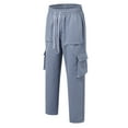 thumbnail image 6 of BUWTTER Men's Pants Cargo Drawstring Elastic Waist Casual Baggy Pant Streetwear Pockets Solid Color Trousers BU2 XL, 6 of 7