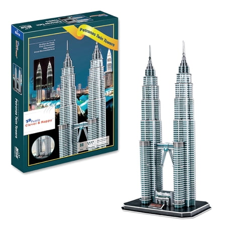 Petronas Twin Towers 88 Pieces Puzzle,Simulative Hand-Eye Coordination Beautiful Display A Perfect Gift For The House
