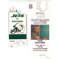 Lot of 2 1990 Miami Dolphins road game win ticket stubs (Dan Marino)