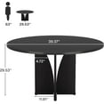 thumbnail image 6 of 4-Person Round Conference Table, Small Compact Conference Table With Sturdy Base, Modern Round Meeting Table For Office, Training, Negotiation (Black), 6 of 7