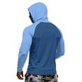 thumbnail image 5 of Men's USA Patriotic Hoodie with Built-in Face Mask and Raglan Sleeves Featuring UPF 50+ Sun Protection for Independence Day Fishing Hiking Camping or Outdoor Work Blue L, 5 of 6