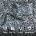 thumbnail image 3 of Regency Heights 8 Pieces Jacquard Comforter Set with Bedskirt and Decor Pillows, Queen, Navy, 3 of 9