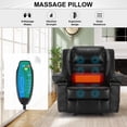 thumbnail image 3 of HSUNNS Recliner Chair, Breathable Leather Elderly Sofa with Heat Therapy and Timer Massage Setting Function, Electric Recliners with Side Pocket for Living Room Bedroom Home Theater, Black, 3 of 10