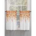 thumbnail image 3 of Kitchen Curtains 45 Inches length, Orange Eucalyptus Leaves Window Treatment Curtain Drapes, Spring Floral Summer Botanical Lightweight Window Panels for Living Room Bedroom, 52"x45", 2 Panels, 3 of 7