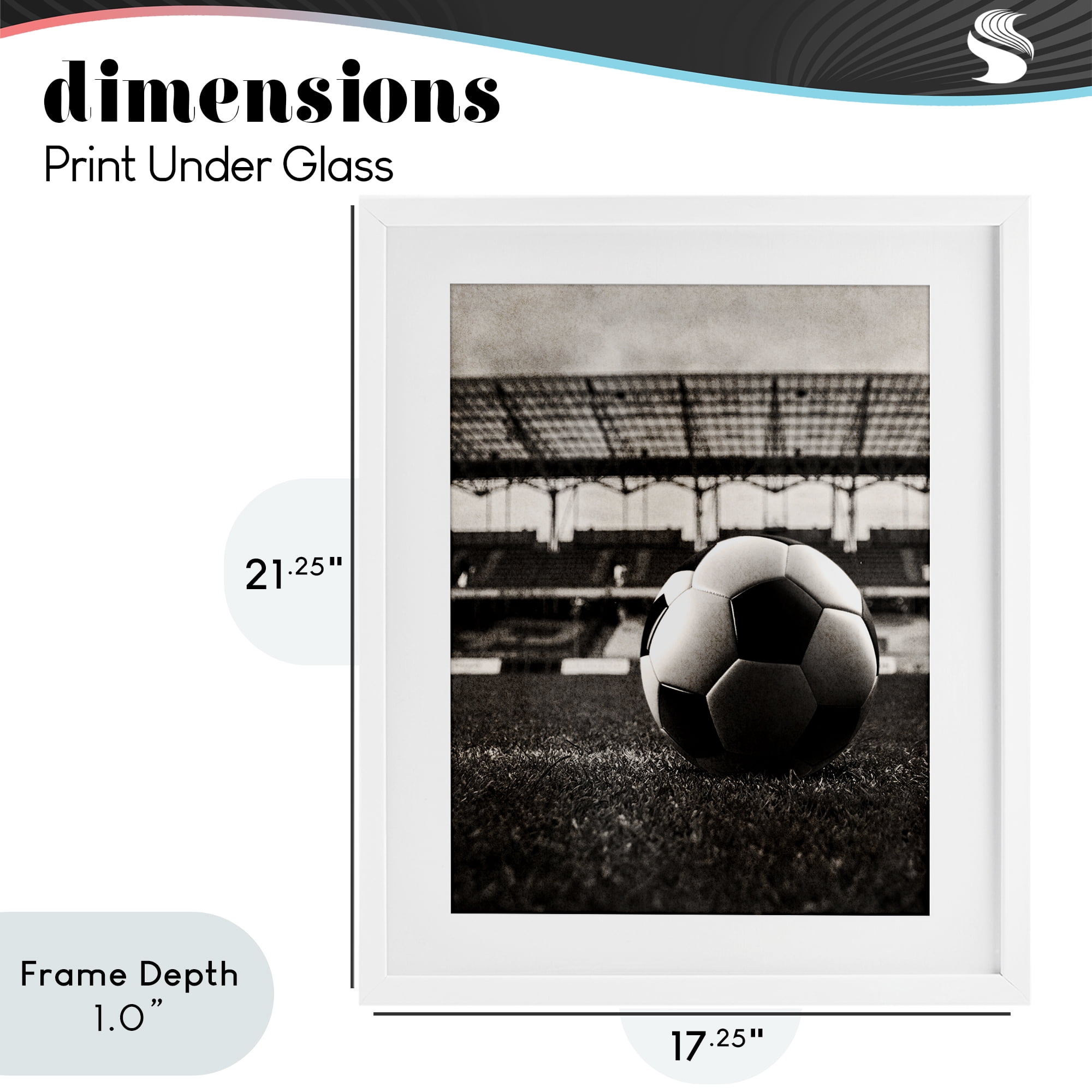 Stupell Industries Vintage Sports Soccer White Framed Print Under Glass, design by Marcus Prime