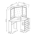 thumbnail image 7 of Roomsmart Corner Makeup Vanity Desk with 3 Mirrors and 5 Drawers, 7 of 7
