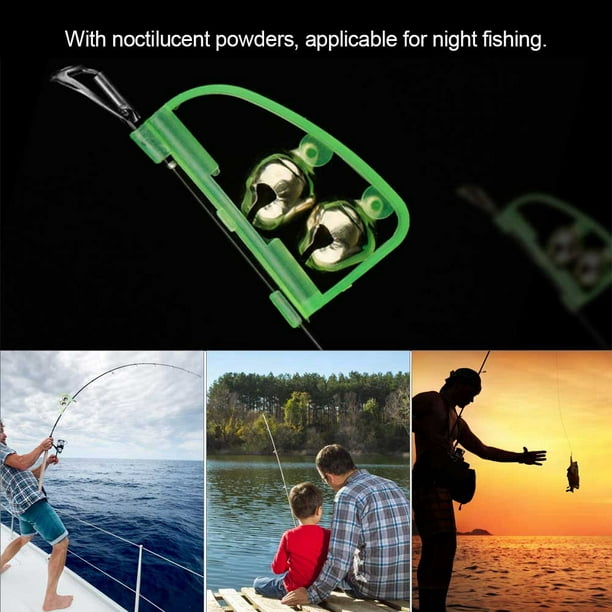 Noref Fishing Alarm Bell,20pcs Noctilucent Alarm Bell Sea Saltwater Fishing  Tackle Accessory,Fishing Bell