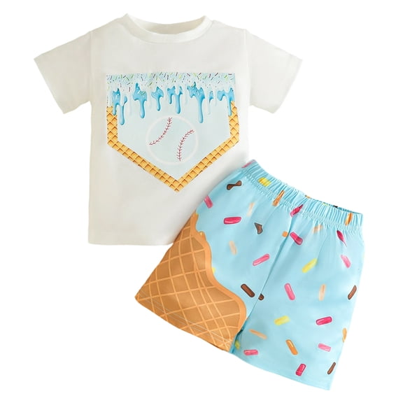 YDFCWXW Toddler Baby Boy Fishing Clothes Short Sleeve T Shirt Top and Fish Shorts Set 2Pcs Infant Summer Outfits (Yellow, 6-12 Months)
