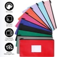 thumbnail image 4 of Potchen 20 Pcs Money Bank Bag with Zipper 11 x 6 Inch Money Pouch Bulk Security Bank Deposit Bag with Clear Window Leatherette Cash Coin Wallet for Women Men(Multicolored), 4 of 7