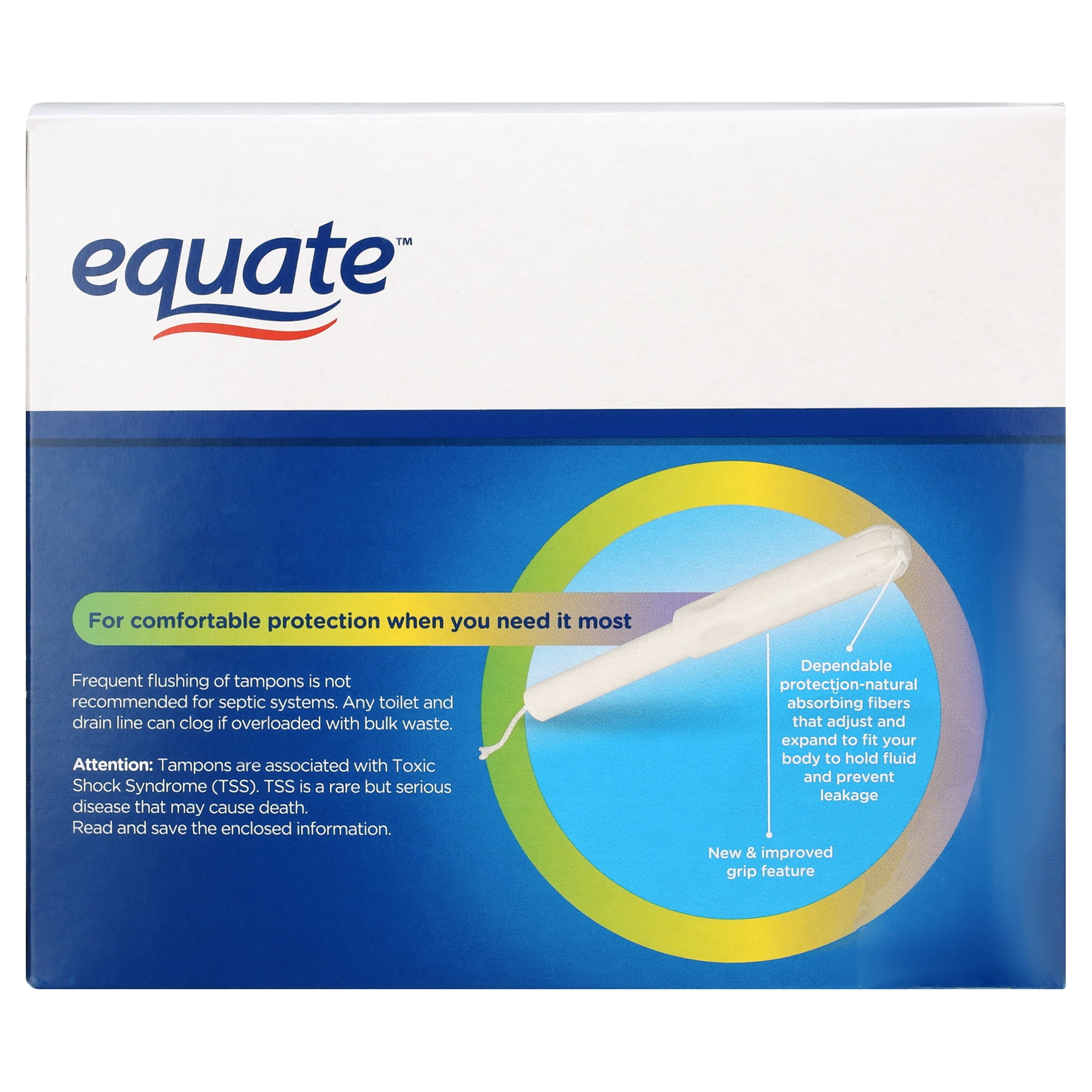 Equate Tampon Multi-Pack with Cardboar Applicator, Unscented, Light,  Regular and Super (54 Count) 