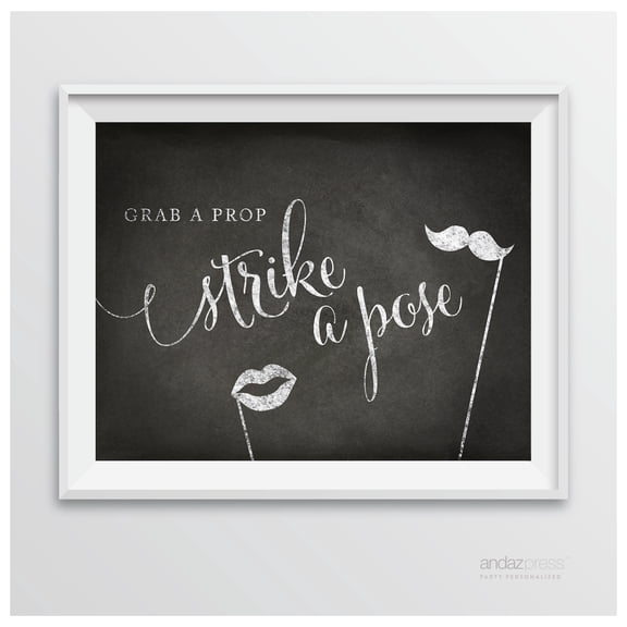 Grab A Prop & Strike A Pose Vintage Chalkboard Wedding Party Signs