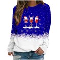thumbnail image 2 of Femmes Mode Col Rond Noël Manches Longues Tops Chemisier Pull Sweat-Shirt, 2 of 5