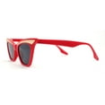 thumbnail image 3 of Womens Gold Metal Eyebrow Square Cat Eye Horn Rim Sunglasses Red Black, 3 of 4