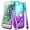 Aqua/Purple, variant on Nagebee Case for iPhone 8 Plus, 7 Plus / 6 Plus / 6S Plus with Tempered Glass Screen Protector, Sparkle Glitter Liquid Bling Diamond [Ring Holder & Wrist Strap] Women Girls Cute Case (Aqua/Purple)