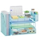 thumbnail image 1 of Organizador de escritorio Marbrasse de 4 niveles con archivador y cajón azul, 1 of 7