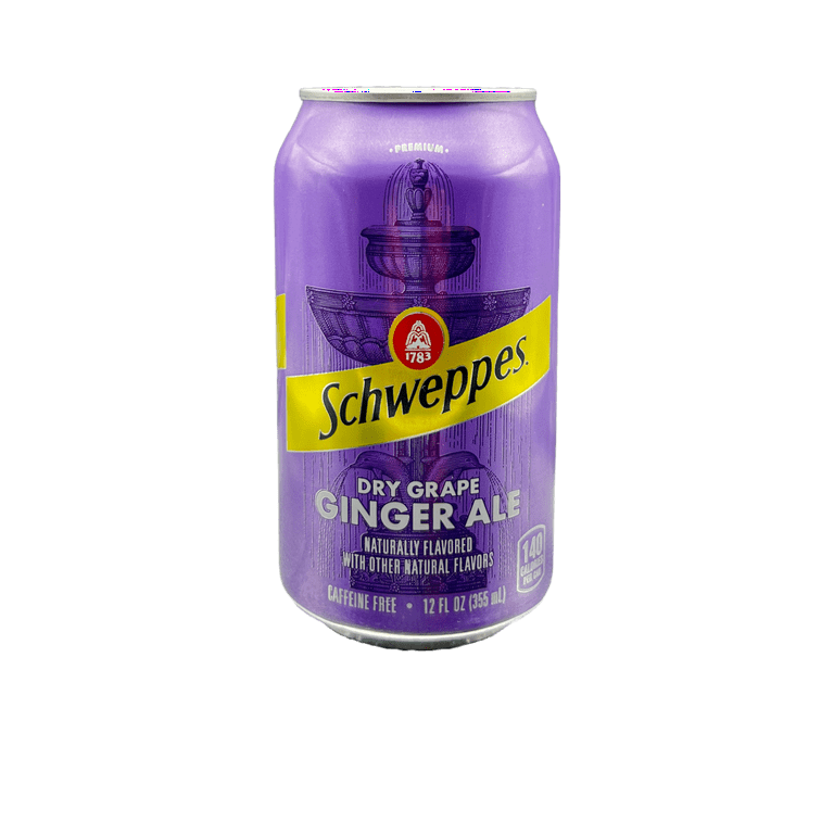 Schweppes Dry Grape Ginger Ale Drink, 24 Pack of 12 Fl Oz Cans