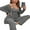 Gray, variant on AMILIEe Women 3 Piece Lounge Set Pajama Set Long Sleeve Loungewear Set Sleepwear,with Cami Top
