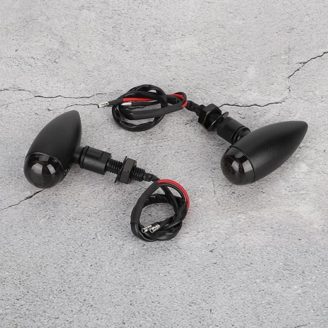 Gorgeri Luces de se?alización direccional para moto Retro Bullet Luces traseras para motocicleta Indicador de luz de se?alización de freno negro EOTVIA No