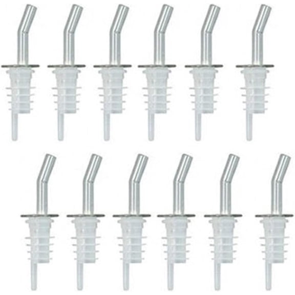 Liquor Pour Spout, Adjustable Liquor Bottle Pourers, Liquor Dispenser for Pouring Cocktails, Wines, or Oils, Coffee Bar Accessories, Clear Spout, Plastic,12 PCS