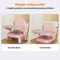thumbnail image 4 of Baby Portable Booster Seat Adjustable Folding Baby Feeding Seat Toddler Chair for Children up to 33 lbs, Pink, 4 of 7