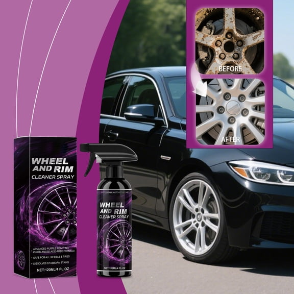 Oefntac Cleaning Spray Wheel Hub Cleaning Spray 120ml Fast Acting Detailing For Aluminum Chrome Tire Brake Dust Remover Safe Car Care Cleaner Spotless Wheels