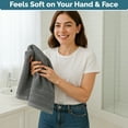 thumbnail image 5 of Casa Platino Hand Towels for Bathroom - 6 Piece Set, Soft & Absorbent Bath Hand Towels, Towels for Bathroom, 100% Cotton Bathroom Hand Towels for Everyday Use - Cool grey, 5 of 8