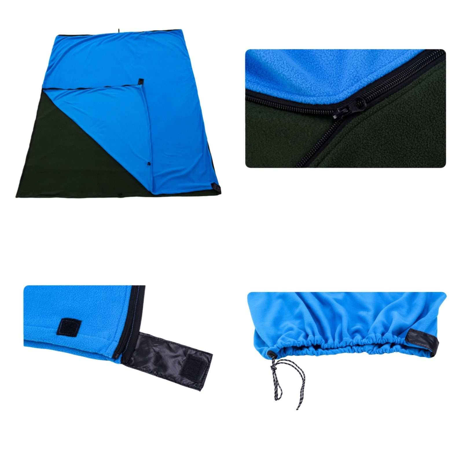 4 Season Adult Lightweight Warm Fleece Sleeping Bag for Camping Hiking Indoor Napping