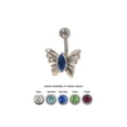 thumbnail image 1 of Butterfly Belly Ring Surgical Steel with Jewel, 1 of 6