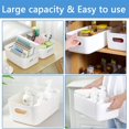 thumbnail image 4 of 4 Pack Small Plastic Portable Storage Container Bin with Handles  Utility Organizer Basket Box for Bathroom  Closet  Cabinet  Office  Home  Gray, 4 of 7