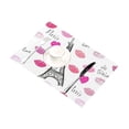 thumbnail image 3 of MKHERT Cute Kiss and Lips with Paris Eiffel Tower Placemats Table Mats for Dining Room Kitchen Table Decoration 12x18 inch,Set of 6, 3 of 4