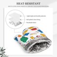 thumbnail image 5 of A Pair Of Heat Insulation And Anti-Perm Gloves 7×11in Thick Anti-Perm Palm With Silicone Piece Lanyard Design Is Easy To Hang Multicolored Building Block (15), 5 of 8