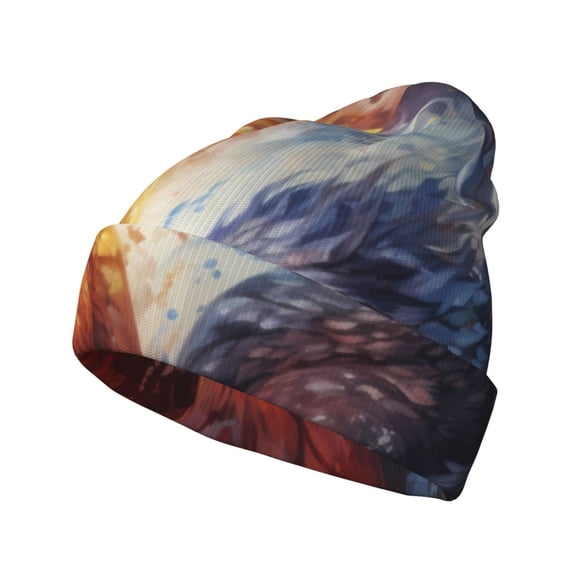 Kdxio Red And White Fire Bird Winter Beanie for Men Women Beanie Knit Hat Cuffed Cap Beanie Knit Chunky Snow Cap