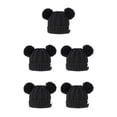 thumbnail image 2 of Qarigey Gorro lindo pompones esponjosos bolas de moda sombrero buena retención de calor gorras hermoso regalo para niños negro Negro 5piezas Qarigey  CBP255455, 2 of 4