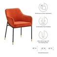 thumbnail image 6 of Modway Jovi 19" Performance Velvet Dining Armchair in Black/Orange (Set of 2), 6 of 7